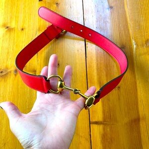 Gucci Red Leather Belt